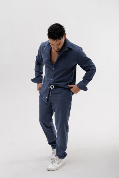 Pantalon jogger effet lin