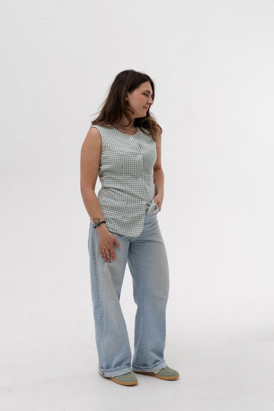 Organic Cotton Gingham Vest