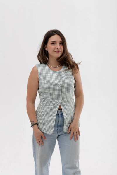 Organic Cotton Gingham Vest