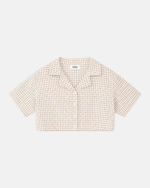 Chemise écourté ample Gingham coton bio