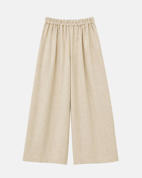 Pantalon évasé effet lin