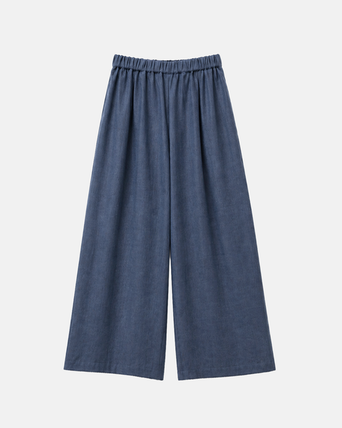 Pantalon évasé effet lin