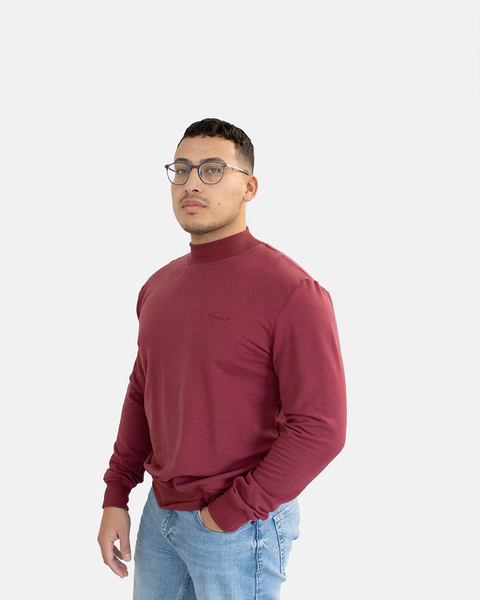 High-neck bamboo fleece sweatshirt