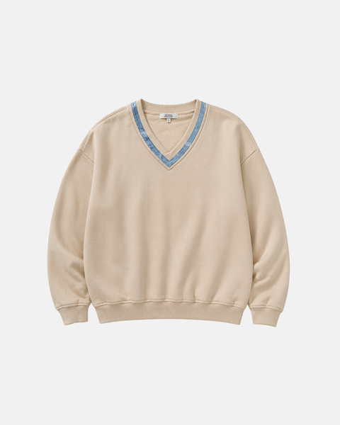 V-neck organic cotton sweatshirt