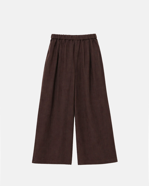 Pantalon évasé effet lin