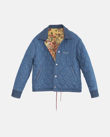 Reversible cropped jacket - floral corduroy S