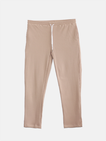 Waffle cotton jogger pants