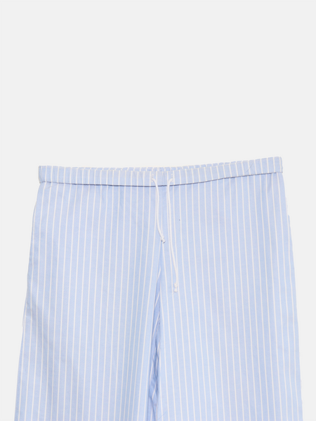 Pantalon évasé ligné en coton