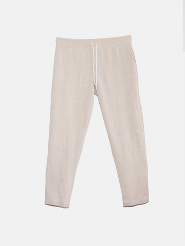 Linen-effect jogger pants