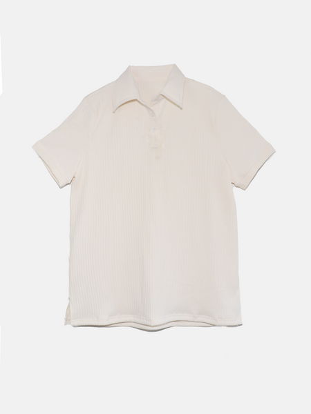 Retro ribbed polo shirt