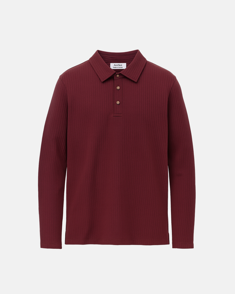 Polo à manches longues côtelé retro