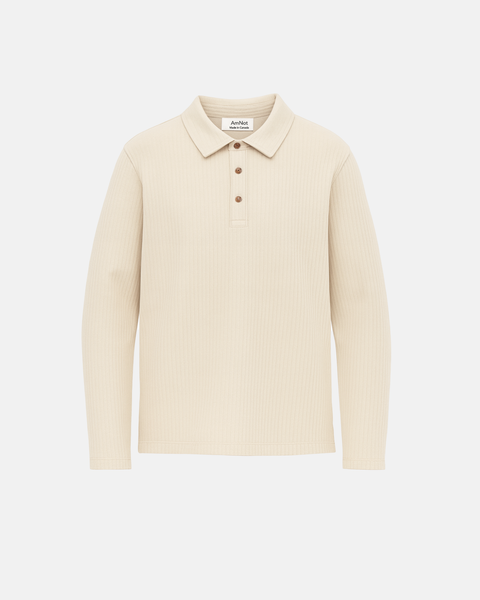 Polo à manches longues côtelé retro