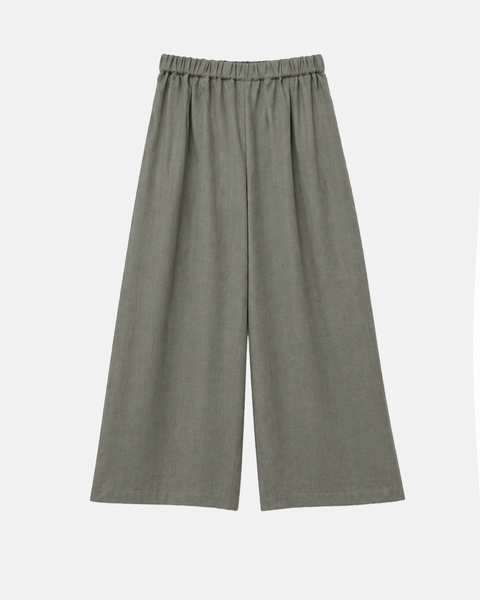 Pantalon évasé effet lin