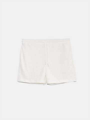 textured white shorts