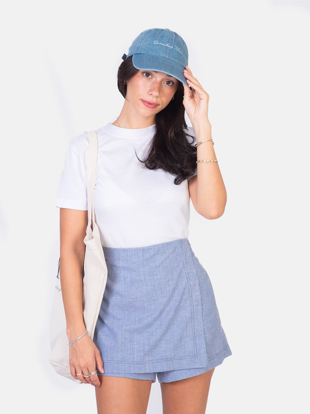 Lined chambray skort