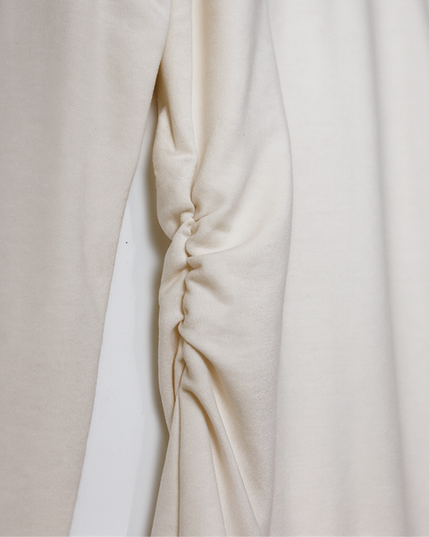 Col roulé froncé en bambou