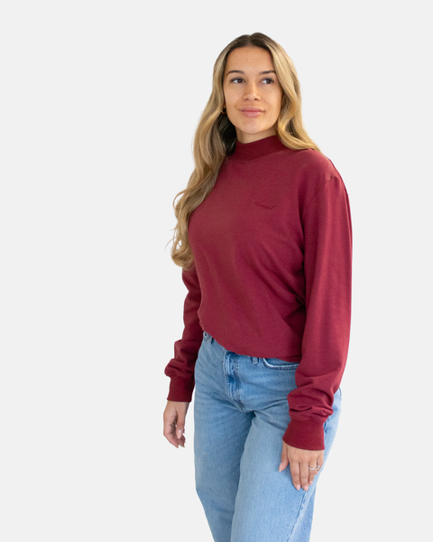 High-neck bamboo fleece sweatshirt