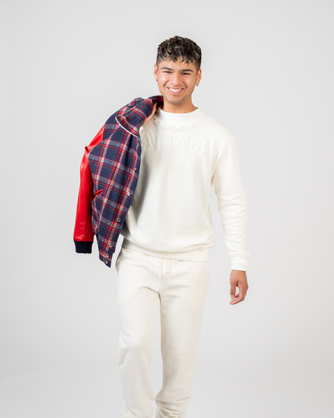 High-neck sweatshirt in organic cotton
