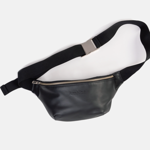 Upcycled Leather Belt Bag - Black
